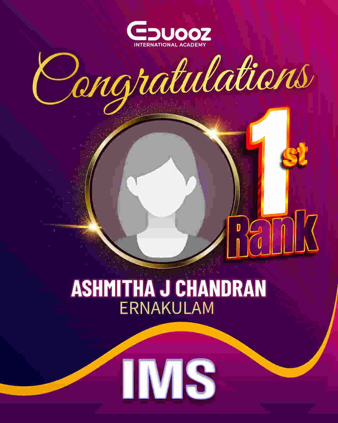 Ashmitha J Chandran - IMS Rank 1, Ernakulam