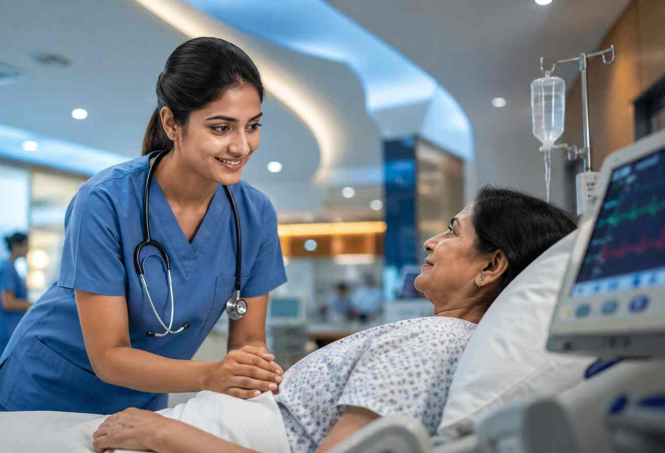 Nurse caring for a patient