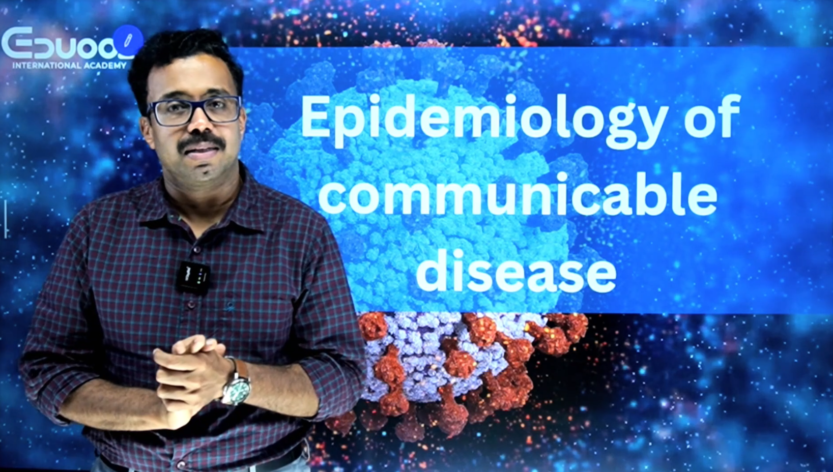 Classroom lecture slide explaining epidemiology and communicable disease control